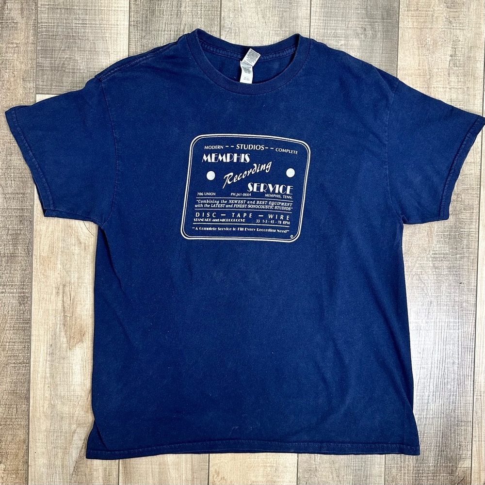 Authentic Memphis Recording Studio Tee shirt navy